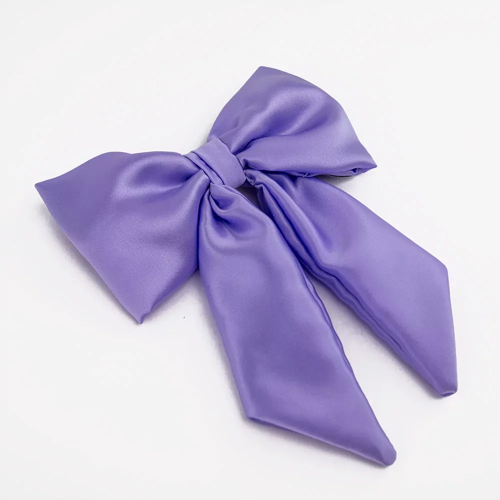 Lavender Silk Satin Barrette Clip Bow | Kate Harris Design