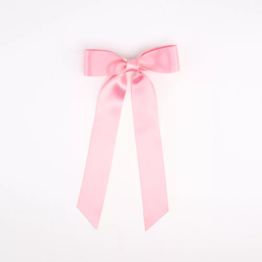 Powder Pink Silk Ribbon Bow Long | Kate Harris Design