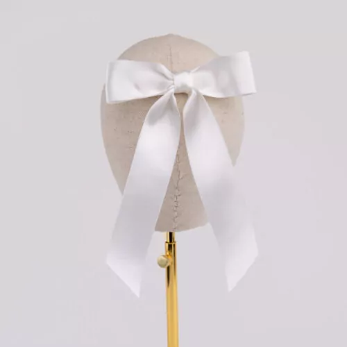 Pure White Silk Ribbon Bow | Kate Harris Design