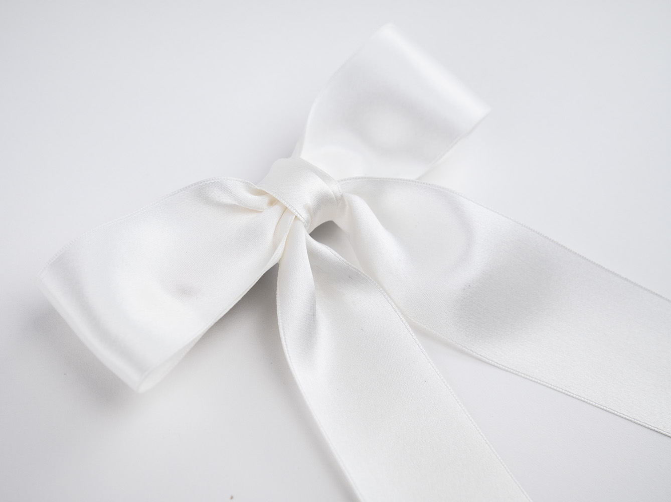 Pure White Silk Ribbon Bow | Kate Harris Design