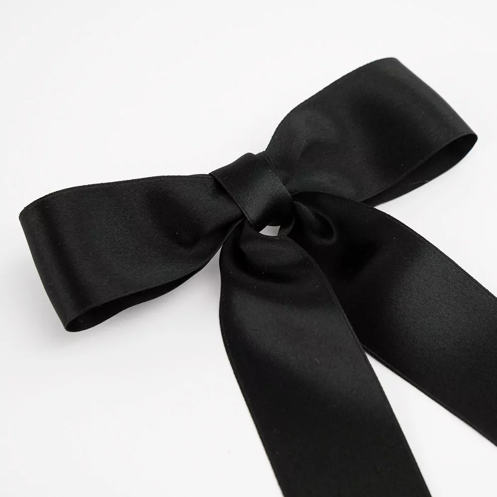 Black Silk Ribbon Bow Long | Kate Harris Design