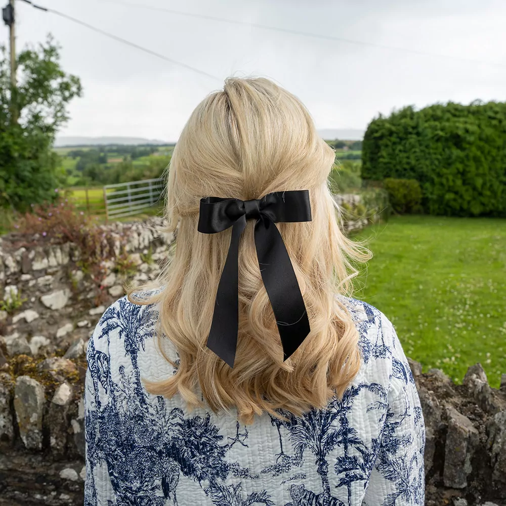 Black Silk Ribbon Bow Short | Kate Harris Design