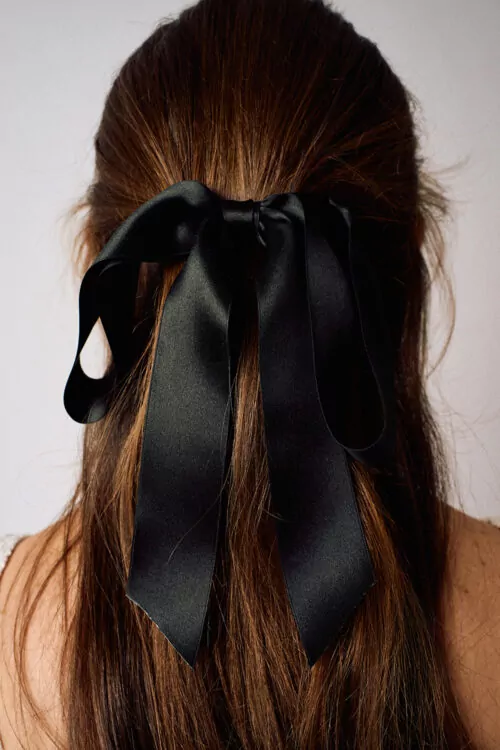 Floppy Silk Black Ribbon Bow | Kate Harris Design