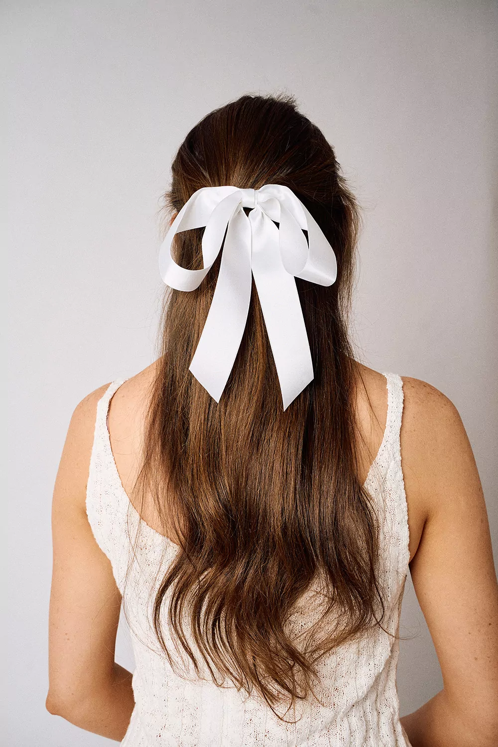 Floppy Silk White Ribbon Bow | Kate Harris Design