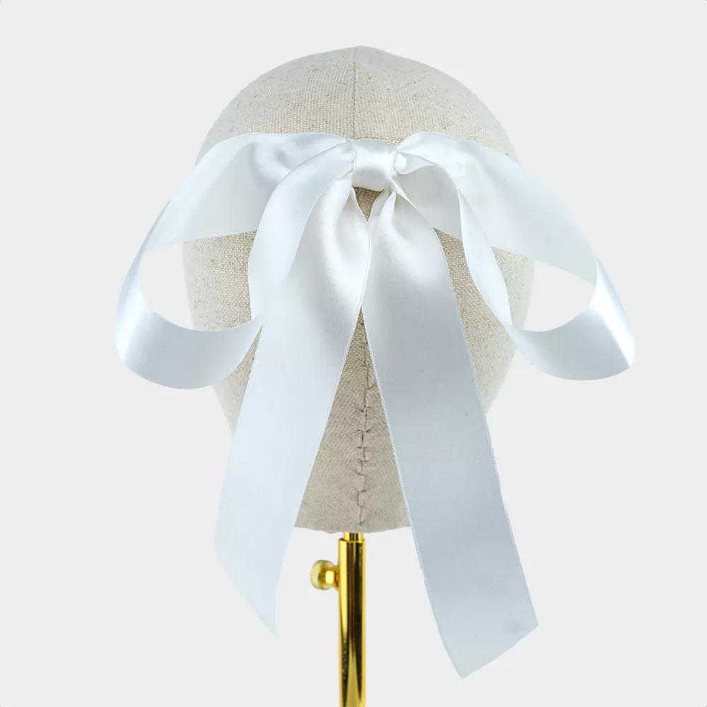 Floppy Silk White Ribbon Bow | Kate Harris Design