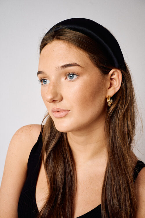 Silk Black Padded Wide Hairband | Kate Harris Design