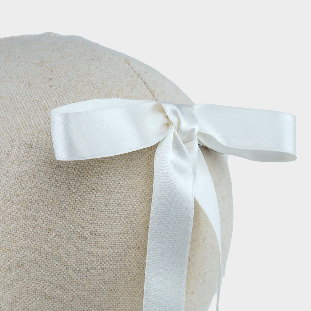 Skinny Long Silk White Ribbon Bow | Kate Harris Design