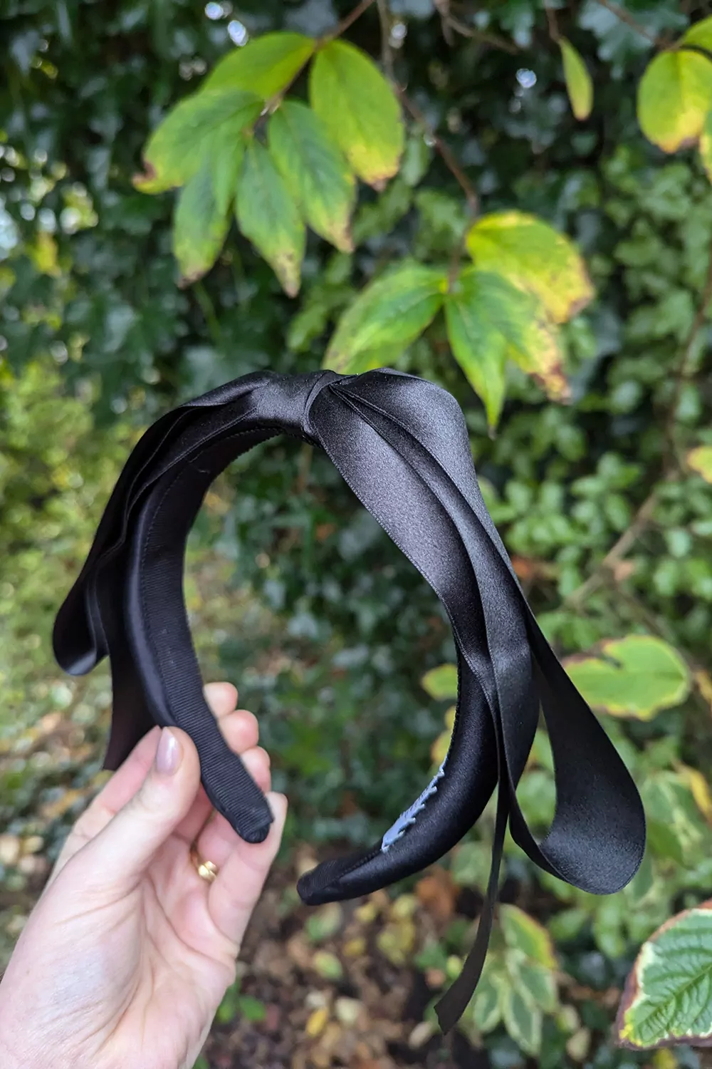 Silk Ribbon Bow Hairband - Black | Kate Harris Design