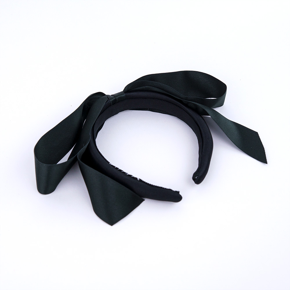 Silk Ribbon Bow Hairband - Black | Kate Harris Design