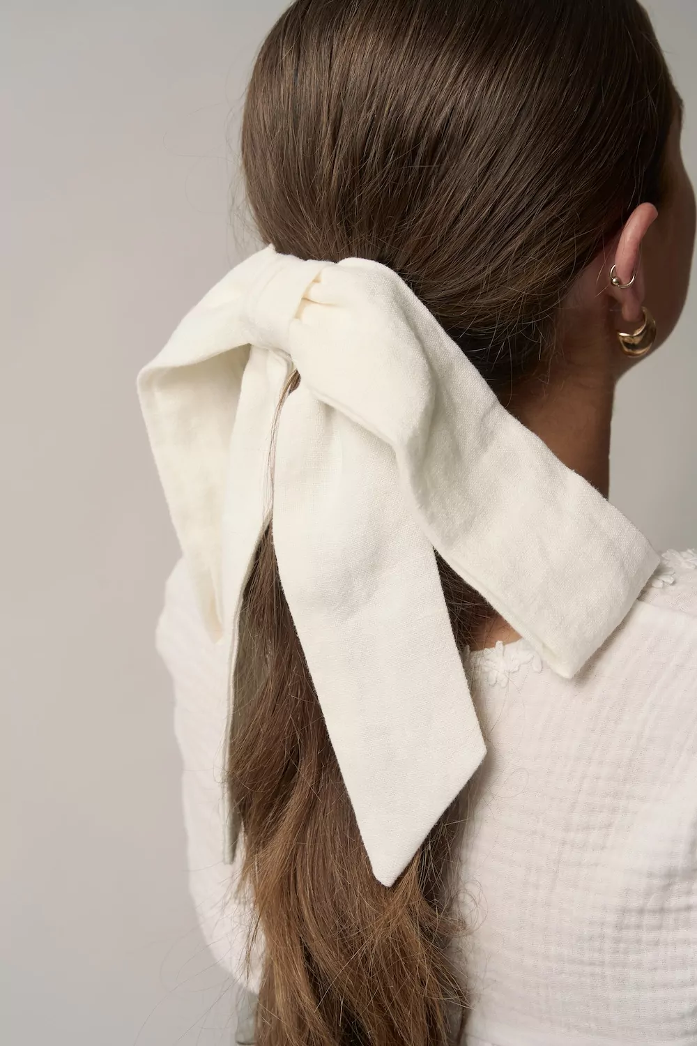 The Irish Linen Longline in Cream Bow | Luxury Hair Bow | Kate Harris Design.jpg