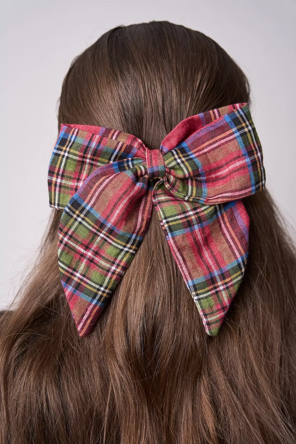 The Mammy & Me Irish Linen Bow Set Red Tartan - Image 3